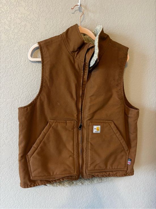 Carhartt Jackets & Blazers - Carhartt FR Tan Brown Sherpa-Lined Work Jacket